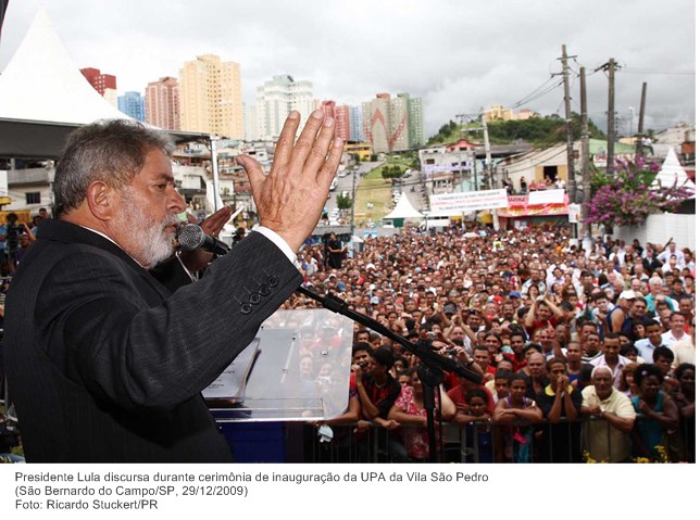Presidente Lula discursa durante cerimônia de inauguração da UPA da Vila São Pedro (2).