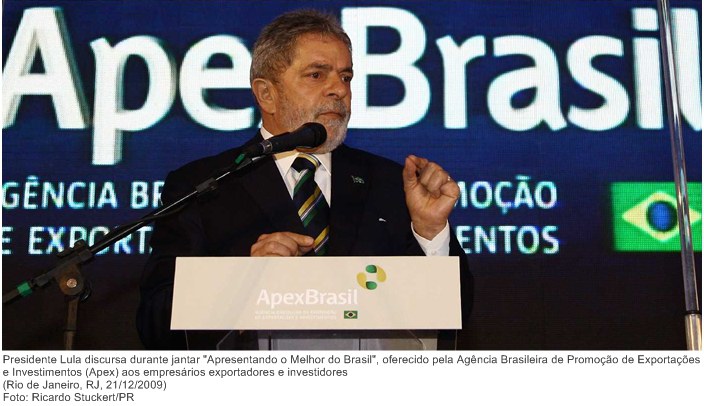 Presidente Lula discursa durante jantar Apresentando o Melhor do Brasil, oferecido pela Agência Brasileira de Promoção de Exportações e Investimentos (Apex).