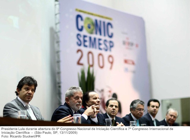 Presidente Lula durante abertura do 9º Congresso Nacional de Iniciação Científica e 7º Congresso Internacional de Iniciação Científica (2).