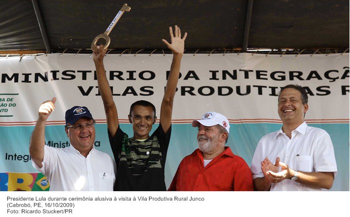 Presidente Lula durante cerimônia alusiva à visita à Vila Produtiva Rural Junco.