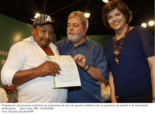 Presidente Lula durante cerimônia de assinatura de atos do governo federal com os governos do estado e de municípios de Roraima (3).