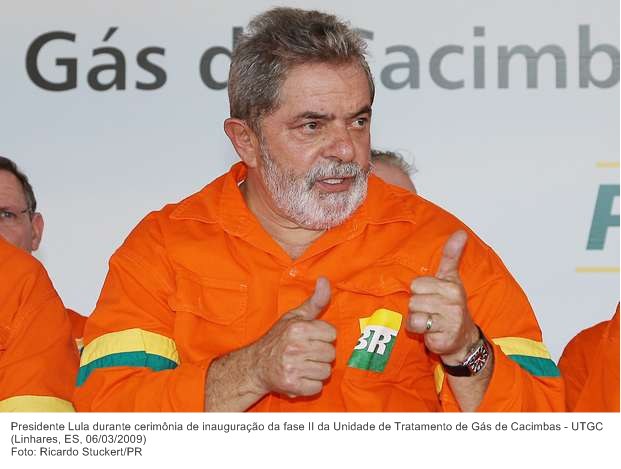 Presidente Lula durante cerimônia de inauguração da fase II da Unidade de Tratamento de Gás de Cacimbas - UTGC (2).