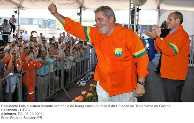 Presidente Lula durante cerimônia de inauguração da fase II da Unidade de Tratamento de Gás de Cacimbas - UTGC (5).