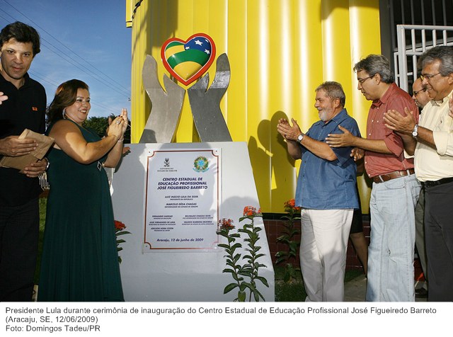 Presidente Lula durante cerimônia de inauguração do Centro Estadual de Educação Profissional José Figueiredo Barreto.