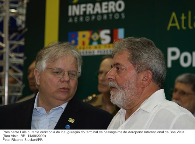 Presidente Lula durante cerimônia de inauguração do terminal de passageiros do Aeroporto Internacional de Boa Vista.