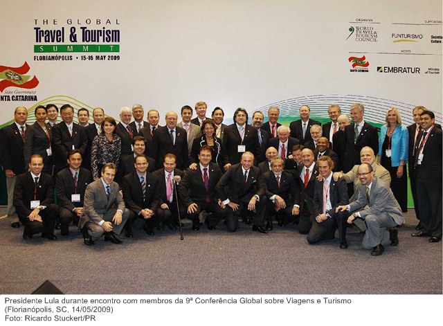 Presidente Lula durante encontro com membros da 9ª Conferência Global sobre Viagens e Turismo.