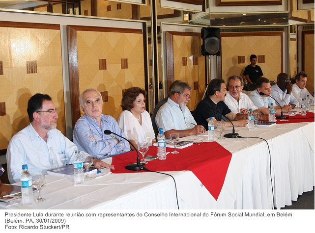 Presidente Lula durante reunião com representantes do Conselho Internacional do Fórum Social Mundial, em Belém (3).