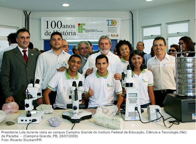 Presidente Lula durante visita ao campus Campina Grande do Instituto Federal de Educação, Ciência e Tecnologia (Ifet) da Paraíba.