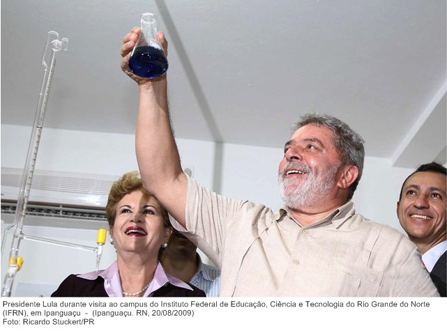 Presidente Lula durante visita ao campus do Instituto Federal de Educação, Ciência e Tecnologia do Rio Grande do Norte (IFRN), em Ipanguaçu.