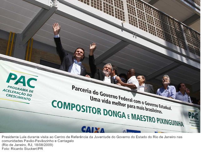 Presidente Lula durante visita ao Centro de Referência da Juventude do Governo do Estado do Rio de Janeiro nas comunidades Pavão-Pavãozinho e Cantagalo.