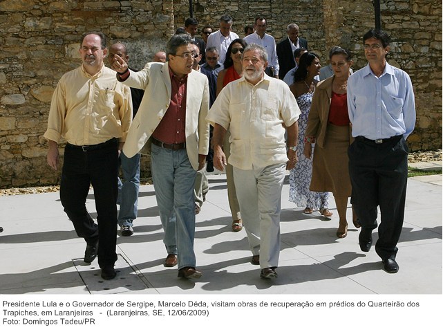 Presidente Lula e o Governador de Sergipe, Marcelo Déda, visitam obras de recuperação em prédios do Quarteirão dos Trapiches, em Laranjeiras (3).jpg
