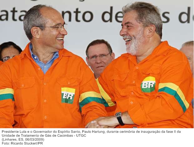 Presidente Lula e o Governador do Espírito Santo, Paulo Hartung, durante cerimônia de inauguração da fase II da Unidade de Tratamento de Gás de Cacimbas - UTGC (2).jpg