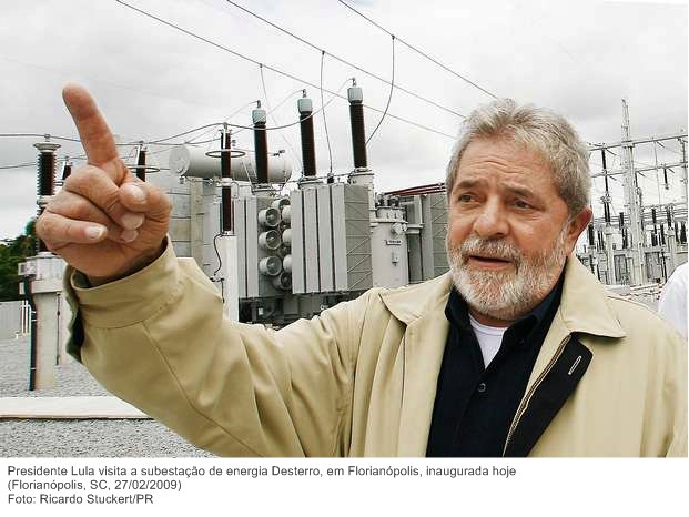 Presidente Lula visita a subestação de energia Desterro, em Florianópolis, inaugurada hoje.