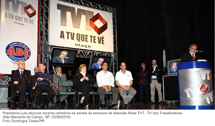 Presidente Lula discursa durante cerimônia de estreia da emissora de televisão Rede TVT - TV dos Trabalhadores (2)