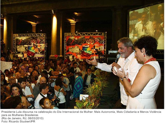 Presidente Lula discursa na celebração do Dia Internacional da Mulher Mais Autonomia, Mais Cidadania e Menos Violência para as Mulheres Brasileiras.