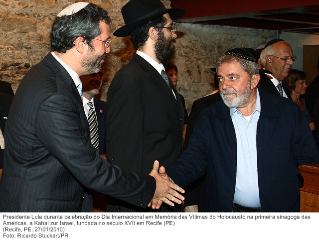 Presidente Lula durante celebração do Dia Internacional em Memória das Vítimas do Holocausto na primeira sinagoga das Américas, a Kahal zur Israel, fundada no século XVII em Recife (PE).