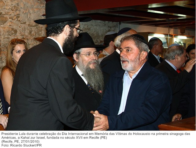 Presidente Lula durante celebração do Dia Internacional em Memória das Vítimas do Holocausto na primeira sinagoga das Américas, a Kahal zur Israel, fundada no século XVII em Recife (PE).