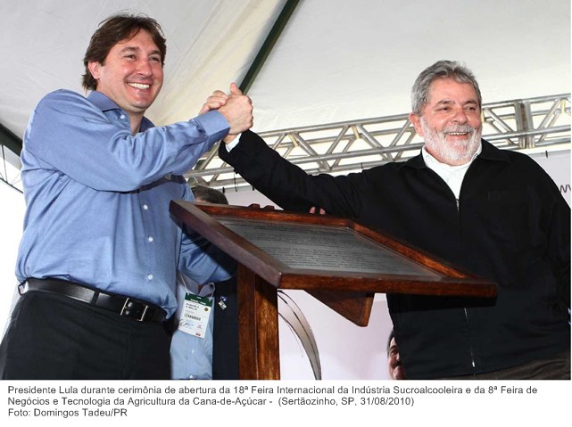 Presidente Lula durante cerimônia de abertura da 18ª Feira Internacional da Indústria Sucroalcooleira e da 8ª Feira de Negócios e Tecnologia da Agricultura da Cana-de-Açúcar.