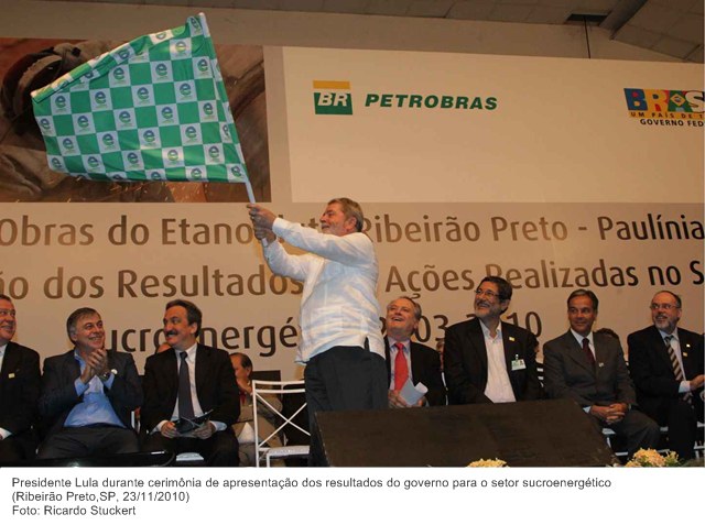 Presidente Lula durante cerimônia de apresentação dos resultados do governo para o setor sucroenergético.
