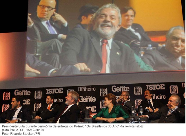 Presidente Lula durante cerimônia de entrega do Prêmio Os Brasileiros do Ano da revista IstoÉ.