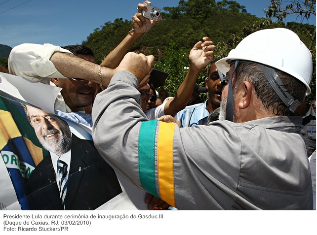 Presidente Lula durante cerimônia de inauguração do Gasduc III.