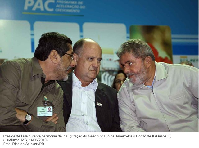 Presidente Lula durante cerimônia de inauguração do Gasoduto Rio de Janeiro-Belo Horizonte II (Gasbel II).