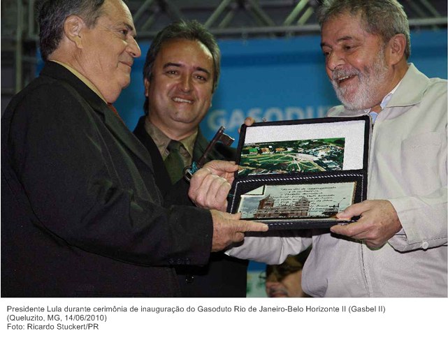 Presidente Lula durante cerimônia de inauguração do Gasoduto Rio de Janeiro-Belo Horizonte II (Gasbel II).