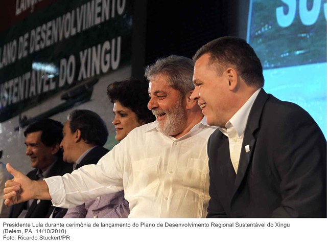 Presidente Lula durante cerimônia de lançamento do Plano de Desenvolvimento Regional Sustentável do Xingu.