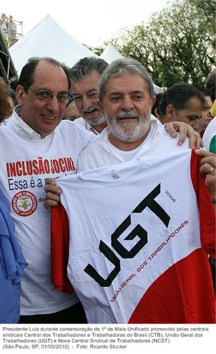 Presidente Lula durante comemoração do 1º de Maio Unificado promovido pelas centrais sindicais Central dos Trabalhadores e Trabalhadoras do Brasil (CTB), União Geral dos Trabalhadores (UGT).