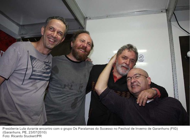 Presidente Lula durante encontro com o grupo Os Paralamas do Sucesso no Festival de Inverno de Garanhuns (FIG).