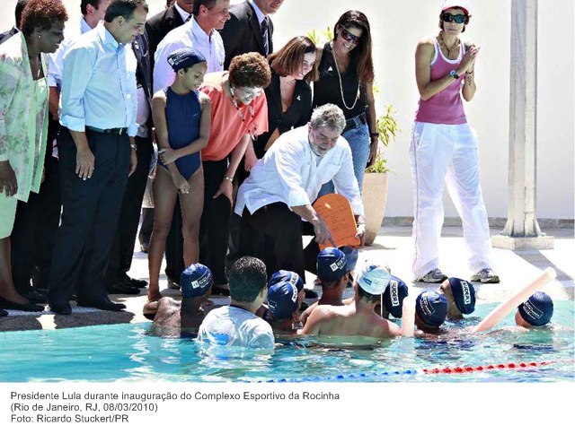 Presidente Lula durante inauguração do Complexo Esportivo da Rocinha.