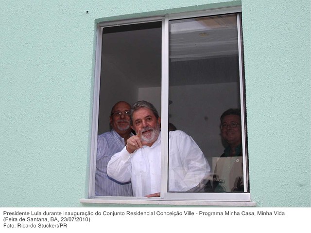 Presidente Lula durante inauguração do Conjunto Residencial Conceição Ville - Programa Minha Casa, Minha Vida .