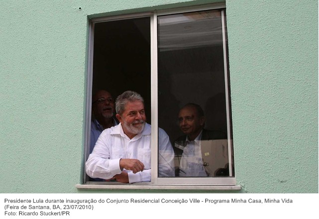 Presidente Lula durante inauguração do Conjunto Residencial Conceição Ville - Programa Minha Casa, Minha Vida .