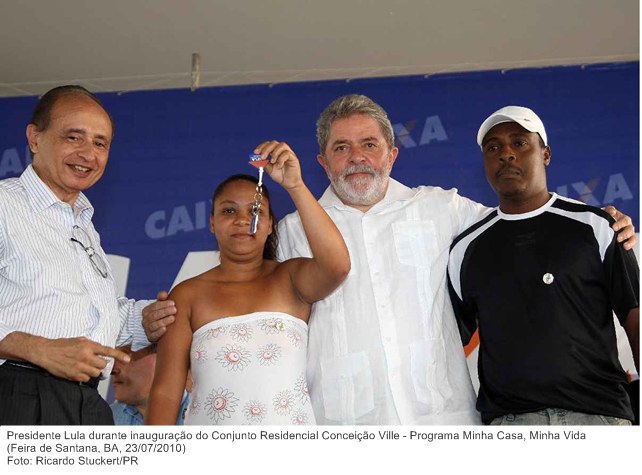 Presidente Lula durante inauguração do Conjunto Residencial Conceição Ville - Programa Minha Casa, Minha Vida.