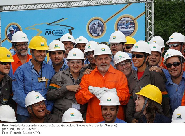 Presidente Lula durante inauguração do Gasoduto Sudeste-Nordeste (Gasene).