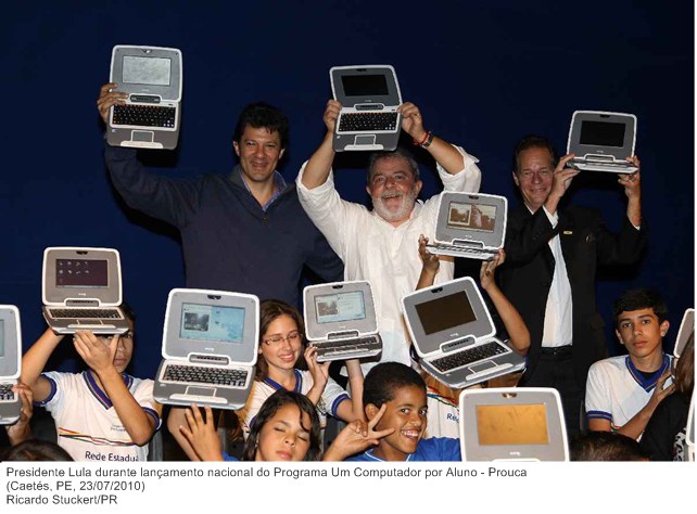 Presidente Lula durante lançamento nacional do Programa Um Computador por Aluno - Prouca