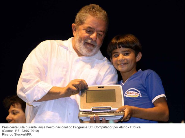 Presidente Lula durante lançamento nacional do Programa Um Computador por Aluno - Prouca 