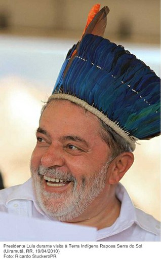 Presidente Lula durante visita à Terra Indígena Raposa Serra do Sol 