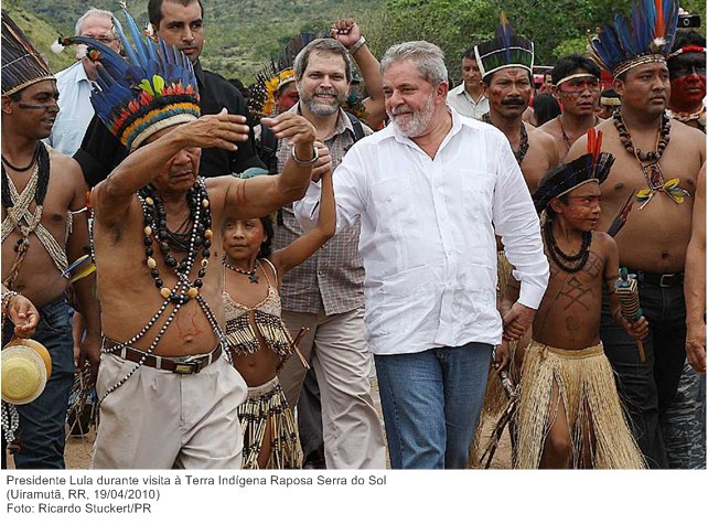 Presidente Lula durante visita à Terra Indígena Raposa Serra do Sol 