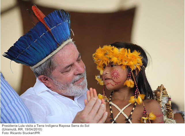 Presidente Lula durante visita à Terra Indígena Raposa Serra do Sol