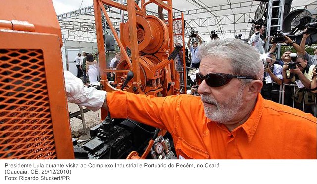 Presidente Lula durante visita ao Complexo Industrial e Portuário do Pecém, no Ceará.
