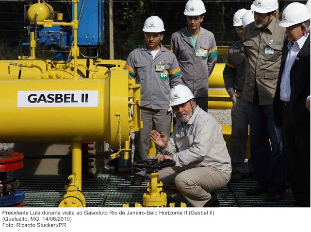 Presidente Lula durante visita ao Gasoduto Rio de Janeiro-Belo Horizonte II (Gasbel II).