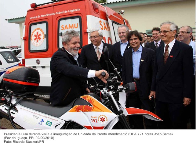 Presidente Lula durante visita e inauguração de Unidade de Pronto Atendimento (UPA ) 24 horas João Samek 