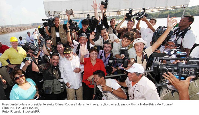 Presidente Lula e a presidente eleita Dilma Rousseff durante inauguração das eclusas da Usina Hidrelétrica de Tucuruí.