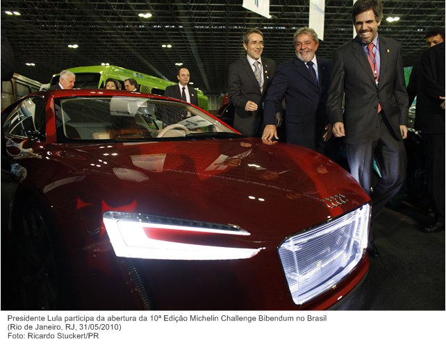 Presidente Lula participa da abertura da 10ª Edição Michelin Challenge Bibendum no Brasil.