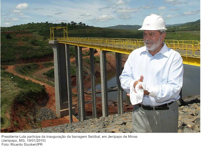 Presidente Lula participa da inauguração da barragem Setúbal, em Jenipapo de Minas.