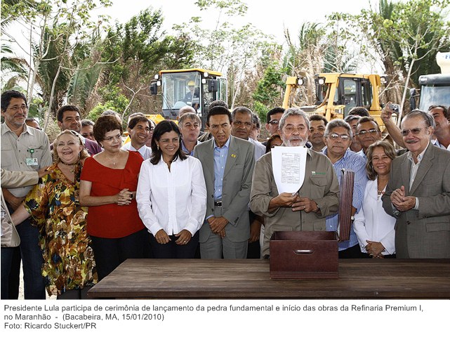 Presidente Lula participa de cerimônia de lançamento da pedra fundamental e início das obras da Refinaria Premium I, no Maranhão 