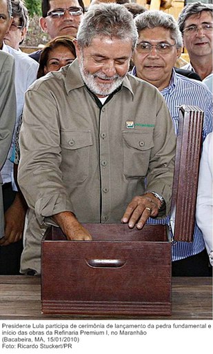 Presidente Lula participa de cerimônia de lançamento da pedra fundamental e início das obras da Refinaria Premium I, no Maranhão 