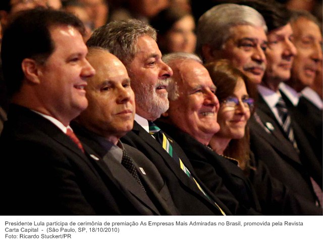 Presidente Lula participa de cerimônia de premiação As Empresas Mais Admiradas no Brasil, promovida pela Revista Carta Capital