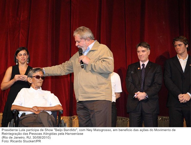 Presidente Lula participa de Show Beijo Bandido, com Ney Matogrosso, em benefício das ações do Movimento de Reintegração das Pessoas Atingidas pela Hanseníase.
